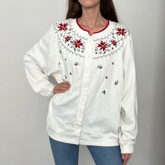 NWT White Christmas Themed Holiday Sweater - Picture 1 of 4